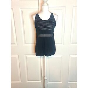 90 Degree by Reflex Black Mesh Racerback Activewear Running Tank Top Medium